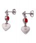 GUCCI (グッチ) ハートストーンピアス シルバー×レッド：21800円
