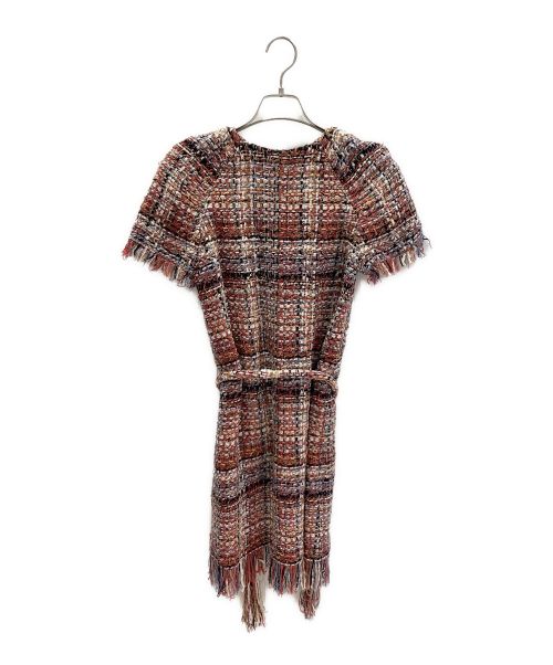 CHANEL（シャネル）CHANEL (シャネル) ツイードフリンジワンピース レッド サイズ:36の古着・服飾アイテム