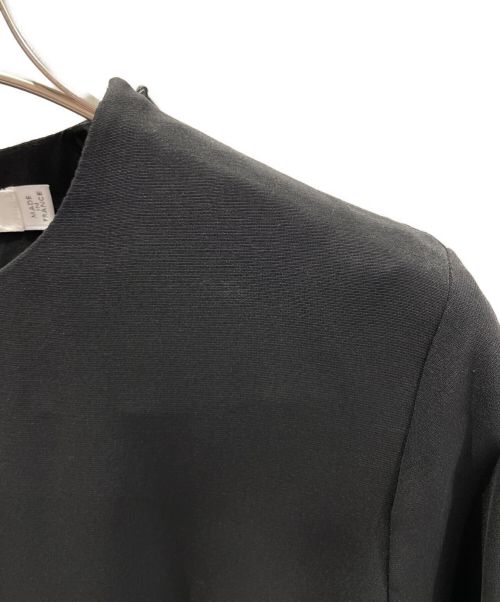 Christian Dior（クリスチャン ディオール）Christian Dior (クリスチャン ディオール) シルクフレアワンピース ブラック×ホワイト サイズ:36の古着・服飾アイテム