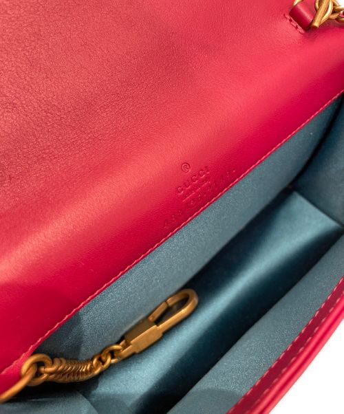 GUCCI（グッチ）GUCCI (グッチ) GGマーモント チェーンショルダーバッグ ショッキングピンクの古着・服飾アイテム