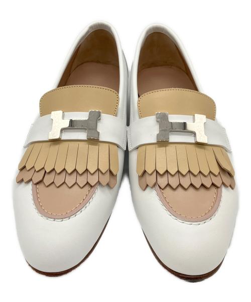 HERMES（エルメス）HERMES (エルメス) モカシンロワイヤルローファー ホワイト サイズ:36 未使用品の古着・服飾アイテム