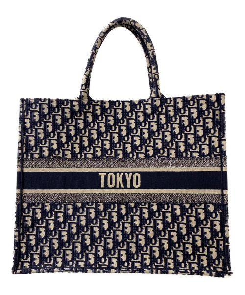 Christian Dior（クリスチャン ディオール）Christian Dior (クリスチャン ディオール) ブックトート ネイビー サイズ:ラージの古着・服飾アイテム
