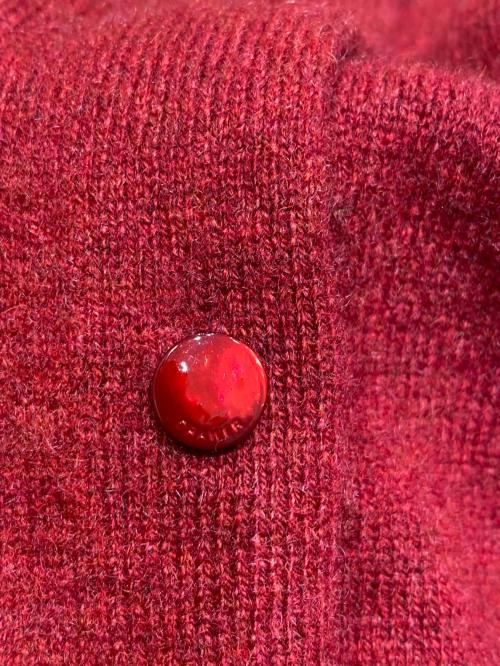 DRAWER（ドゥロワー）DRAWER (ドゥロワー) 14Gカシミヤクルーカーディガン レッド サイズ:2の古着・服飾アイテム