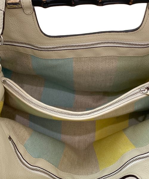 GUCCI（グッチ）GUCCI (グッチ) バンブーデイリー2WAYバッグ アイボリーの古着・服飾アイテム