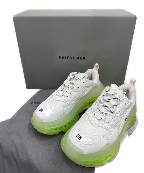 BALENCIAGA（バレンシアガ）BALENCIAGA (バレンシアガ) トリプルS ホワイト×グリーン サイズ:23の古着・服飾アイテム