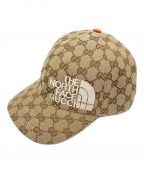 GUCCI×THE NORTH FACEグッチ×ザ ノース フェイス）の古着「GGベースボールキャップ」｜ベージュ×オレンジ