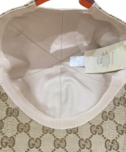 GUCCI（グッチ）GUCCI (グッチ) THE NORTH FACE (ザ ノース フェイス) GGベースボールキャップ ベージュ×オレンジ サイズ:Mの古着・服飾アイテム