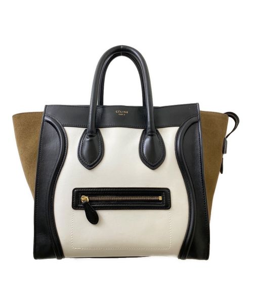 CELINE（セリーヌ）CELINE (セリーヌ) ラゲージミニ ブラック×ホワイト×ブラウン サイズ:ミニの古着・服飾アイテム