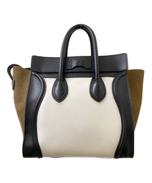 CELINE（セリーヌ）CELINE (セリーヌ) ラゲージミニ ブラック×ホワイト×ブラウン サイズ:ミニの古着・服飾アイテム