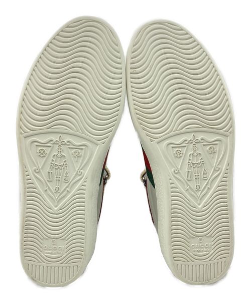 GUCCI（グッチ）GUCCI (グッチ) ACEストライプハイカットスニーカー ホワイト×ブルー×レッド サイズ:6の古着・服飾アイテム