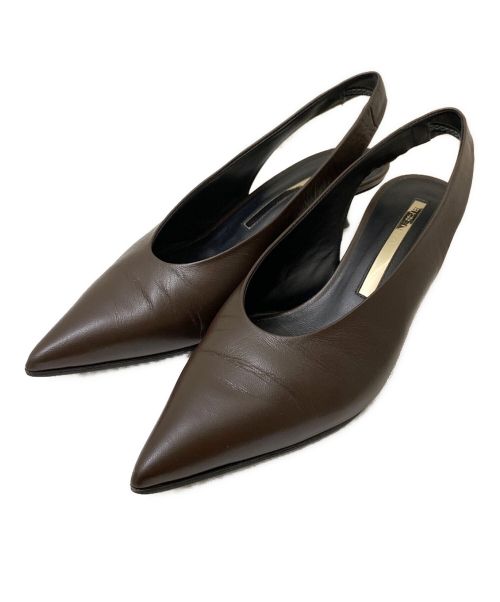 Brenta（ブレンタ）Brenta (ブレンタ) バックストラップパンプス ブラウン サイズ:35の古着・服飾アイテム