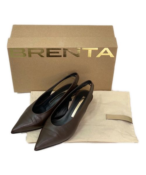 Brenta（ブレンタ）Brenta (ブレンタ) バックストラップパンプス ブラウン サイズ:35の古着・服飾アイテム