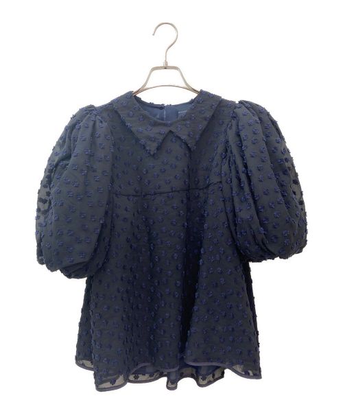 YORI（ヨリ）YORI (ヨリ) フローラドットブラウス ネイビー サイズ:36 未使用品の古着・服飾アイテム