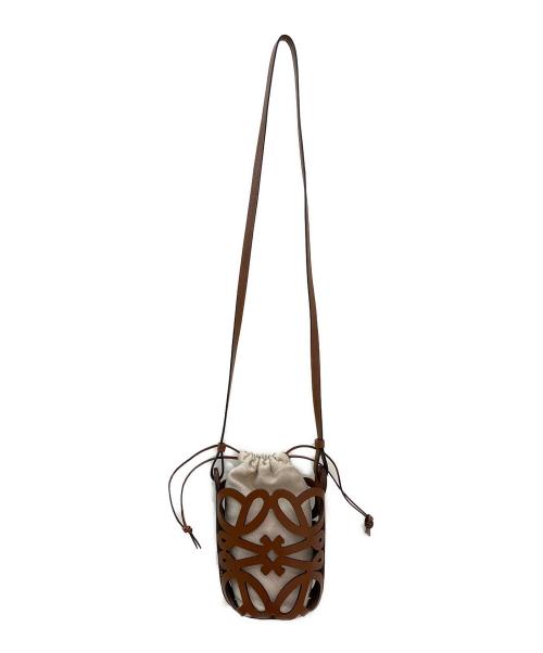 LOEWE（ロエベ）LOEWE (ロエベ) アナグラムカットアウト ポケット ブラウンの古着・服飾アイテム