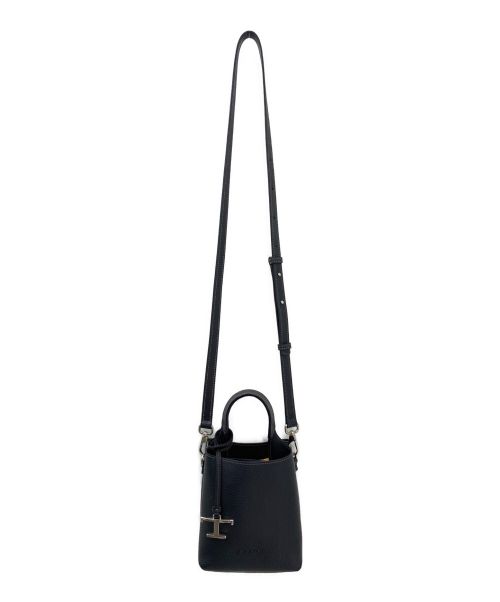TOD'S（トッズ）TOD'S (トッズ) Tチャーム付ミニショルダーバッグ ダークネイビー サイズ:マイクロの古着・服飾アイテム