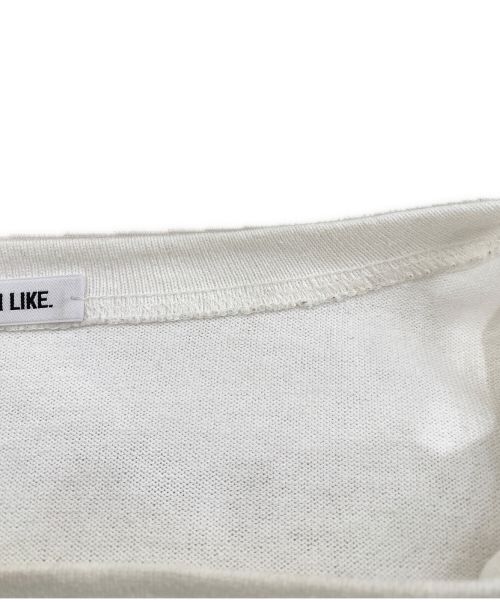 EVERYDAY I LIKE.（エヴリデイ アイ ライク）EVERYDAY I LIKE. (エヴリデイ アイ ライク) Cropped Stripe Tシャツ ホワイト×ブラック サイズ:-の古着・服飾アイテム