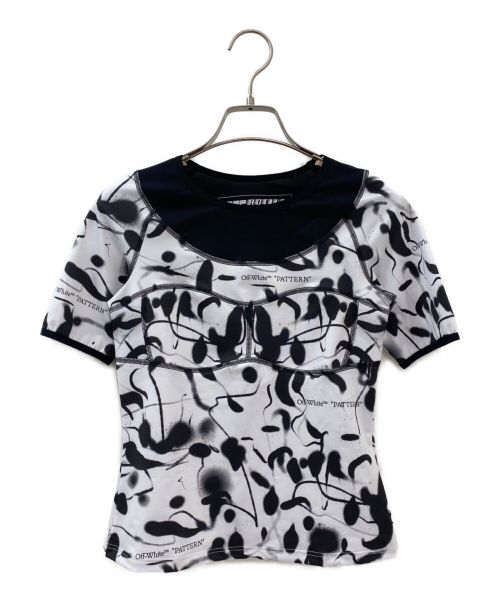OFFWHITE（オフホワイト）OFFWHITE (オフホワイト) Abstract Print Performance T-shirt ホワイト×ブラック サイズ:XSの古着・服飾アイテム