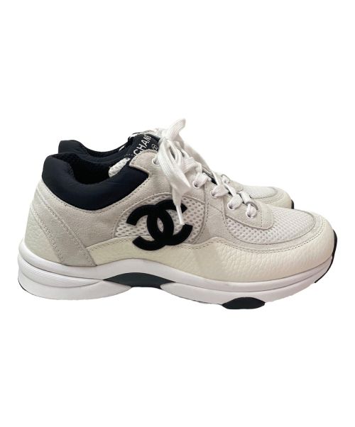 CHANEL（シャネル）CHANEL (シャネル) ココマークスニーカー ホワイト×ブラック サイズ:37の古着・服飾アイテム