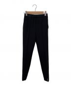 YORIヨリ）の古着「ぬくぬくフロントスリットレギパン」｜ブラック