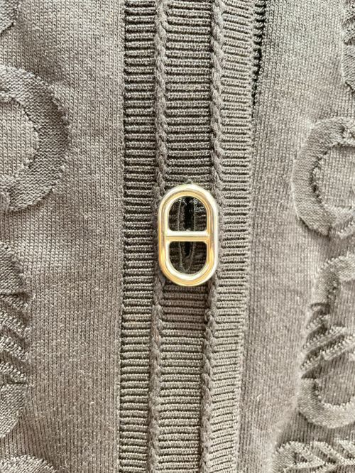 HERMES（エルメス）HERMES (エルメス) シェーヌダンクルロングベスト ネイビー サイズ:38の古着・服飾アイテム