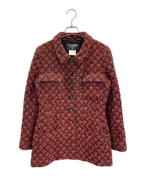 CHANEL BOUTIQUE（シャネル ブティック）CHANEL BOUTIQUE (シャネル ブティック) ツイードジャケット レッド サイズ:40の古着・服飾アイテム