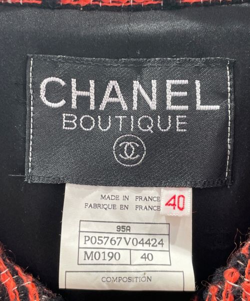 CHANEL BOUTIQUE（シャネル ブティック）CHANEL BOUTIQUE (シャネル ブティック) ツイードジャケット レッド サイズ:40の古着・服飾アイテム