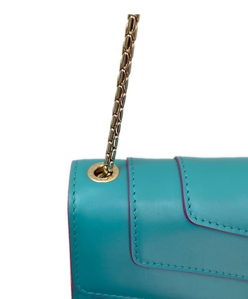 BVLGARI（ブルガリ）BVLGARI (ブルガリ) Serpenti Forever Small Leather Crossbody Bag ブルーグリーン×ピンク サイズ:Sの古着・服飾アイテム