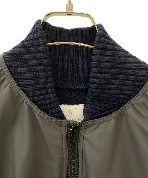 sacai（サカイ）sacai (サカイ) ニットドッキングレイヤードMA-1 ネイビー サイズ:2の古着・服飾アイテム