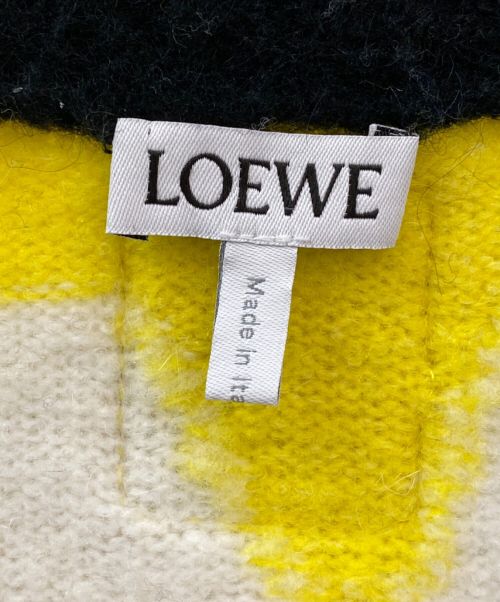 LOEWE（ロエベ）LOEWE (ロエベ) ウールインターシャ カーディガン ブラック サイズ:Mの古着・服飾アイテム