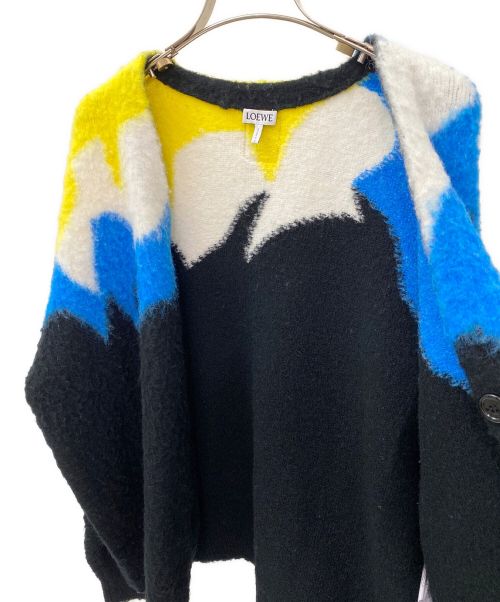 LOEWE（ロエベ）LOEWE (ロエベ) ウールインターシャ カーディガン ブラック サイズ:Mの古着・服飾アイテム