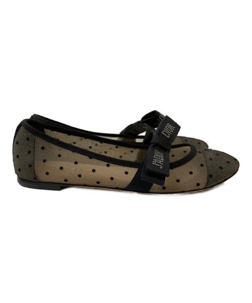Christian Dior（クリスチャン ディオール）Christian Dior (クリスチャン ディオール) チュールドットバレエシューズ ブラックベージュ サイズ:36 1/2の古着・服飾アイテム