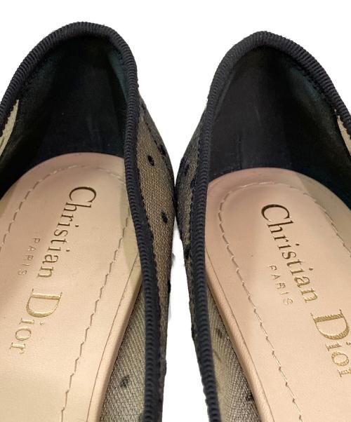Christian Dior（クリスチャン ディオール）Christian Dior (クリスチャン ディオール) チュールドットバレエシューズ ブラックベージュ サイズ:36 1/2の古着・服飾アイテム
