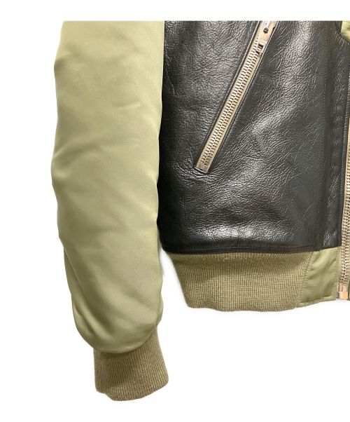 CELINE（セリーヌ）CELINE (セリーヌ) BI-MATERIAL NYLON JACKET ブラック×グリーン サイズ:46の古着・服飾アイテム