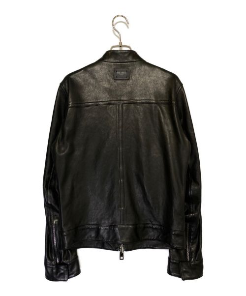 DOLCE & GABBANA（ドルチェ＆ガッバーナ）DOLCE & GABBANA (ドルチェ＆ガッバーナ) Plain Leather Biker Jackets ブラック サイズ:46の古着・服飾アイテム