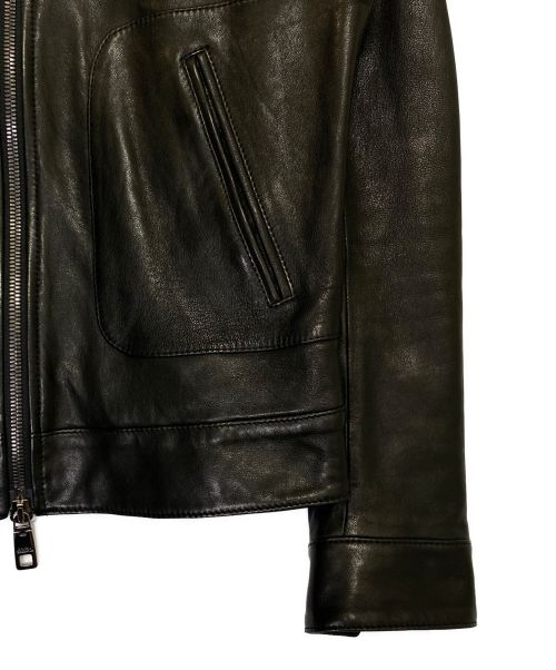 DOLCE & GABBANA（ドルチェ＆ガッバーナ）DOLCE & GABBANA (ドルチェ＆ガッバーナ) Plain Leather Biker Jackets ブラック サイズ:46の古着・服飾アイテム