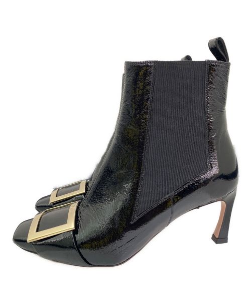 Roger Vivier（ロジェ ヴィヴィエ）Roger Vivier (ロジェ ヴィヴィエ) エナメルハーフブーツ ブラック サイズ:35の古着・服飾アイテム