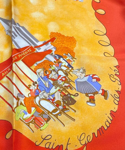 HERMES（エルメス）HERMES (エルメス) カレ90 レッド×オレンジ サイズ:90の古着・服飾アイテム