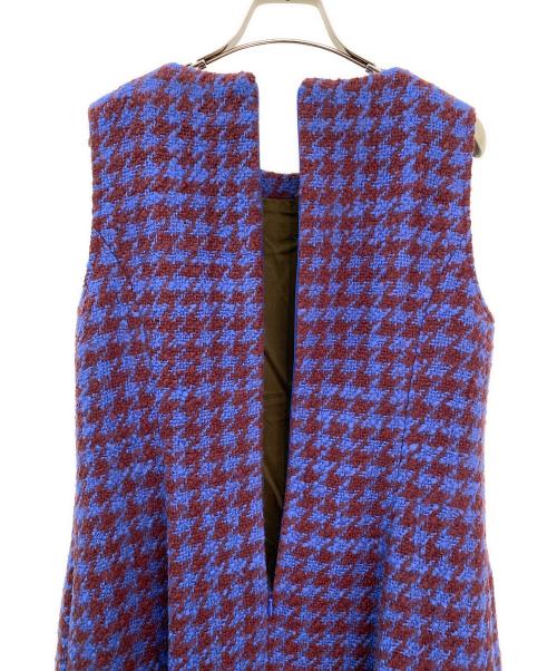 Lover's Birthday（ラヴァーズバースディ）Lover's Birthday (ラヴァーズバースディ) ツイードワンピース ネイビー×ブラウン サイズ:38の古着・服飾アイテム