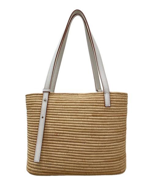 LOEWE（ロエベ）LOEWE (ロエベ) スクエアバスケットバッグ ブラウン×ホワイト サイズ:スモールの古着・服飾アイテム