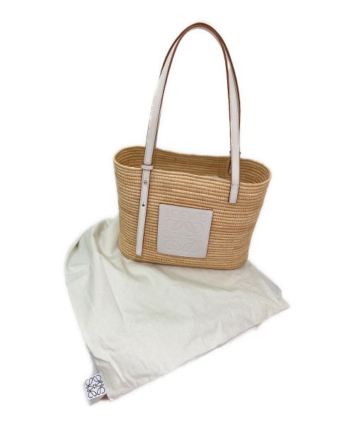 LOEWE（ロエベ）LOEWE (ロエベ) スクエアバスケットバッグ ブラウン×ホワイト サイズ:スモールの古着・服飾アイテム