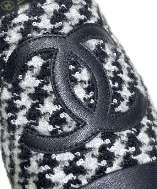 CHANEL（シャネル）CHANEL (シャネル) 千鳥柄エスパドリーユ ブラック×ホワイト サイズ:41 未使用品の古着・服飾アイテム