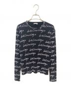 BALENCIAGAバレンシアガ）の古着「ロゴ総柄ニット」｜ブラック