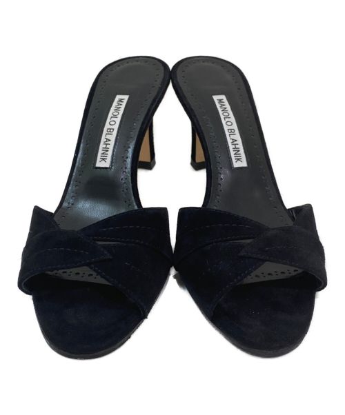 Manolo Blahnik（マノロ ブラニク）Manolo Blahnik (マノロブラニク) SIEMU Heel Sandal ブラック サイズ:35 1/2の古着・服飾アイテム