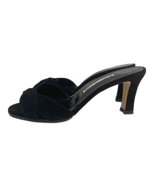 Manolo Blahnik（マノロ ブラニク）Manolo Blahnik (マノロブラニク) SIEMU Heel Sandal ブラック サイズ:35 1/2の古着・服飾アイテム