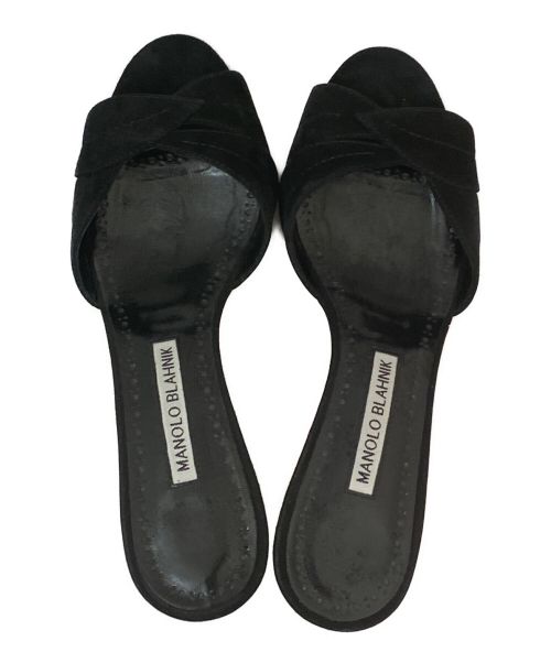 Manolo Blahnik（マノロ ブラニク）Manolo Blahnik (マノロブラニク) SIEMU Heel Sandal ブラック サイズ:35 1/2の古着・服飾アイテム