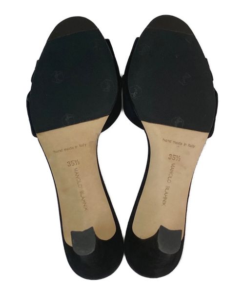 Manolo Blahnik（マノロ ブラニク）Manolo Blahnik (マノロブラニク) SIEMU Heel Sandal ブラック サイズ:35 1/2の古着・服飾アイテム