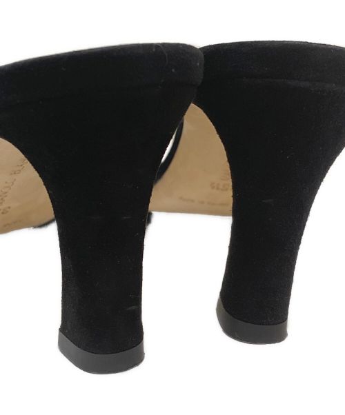 Manolo Blahnik（マノロ ブラニク）Manolo Blahnik (マノロブラニク) SIEMU Heel Sandal ブラック サイズ:35 1/2の古着・服飾アイテム