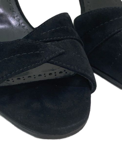 Manolo Blahnik（マノロ ブラニク）Manolo Blahnik (マノロブラニク) SIEMU Heel Sandal ブラック サイズ:35 1/2の古着・服飾アイテム