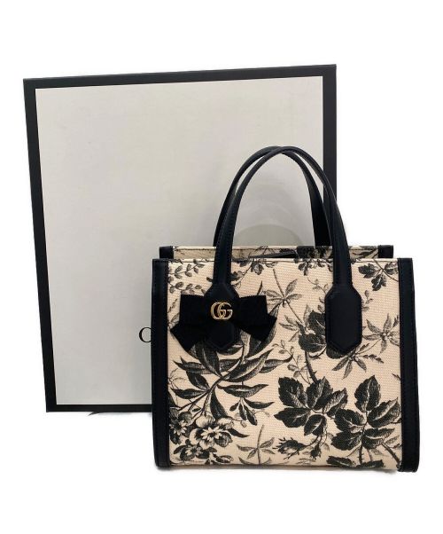 GUCCI（グッチ）GUCCI (グッチ) GGリボン ハーバリウム ブラック×ベージュの古着・服飾アイテム