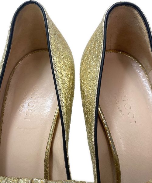 GUCCI（グッチ）GUCCI (グッチ) GGマーモントヒールパンプス ベージュ サイズ:361/2の古着・服飾アイテム